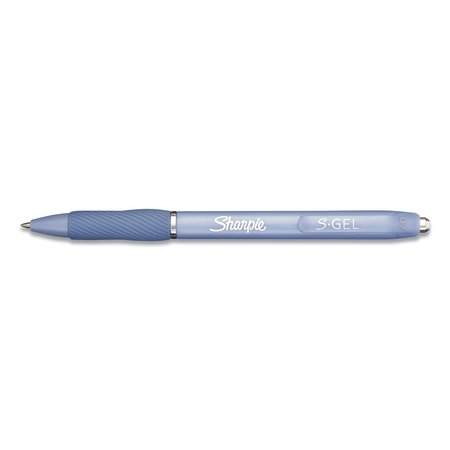 SHARPIE S-Gel Fashion Barrel Gel Pen, Retractable, Medium 0.7 mm, Black Ink, Frost Blue Barrel, PK12 PK 2126232